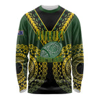 Custom Avaiki Cook Islands Rugby Long Sleeve Shirt Kuki Airani Tatau Black - Aussie Hoodie