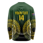 Custom Avaiki Cook Islands Rugby Long Sleeve Shirt Kuki Airani Tatau Black - Aussie Hoodie