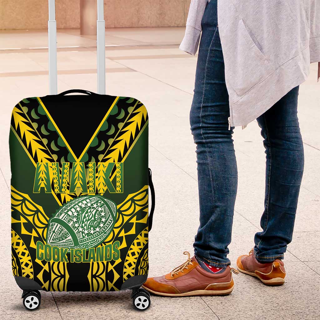 Avaiki Cook Islands Rugby Luggage Cover Kuki Airani Tatau Black - Aussie Hoodie