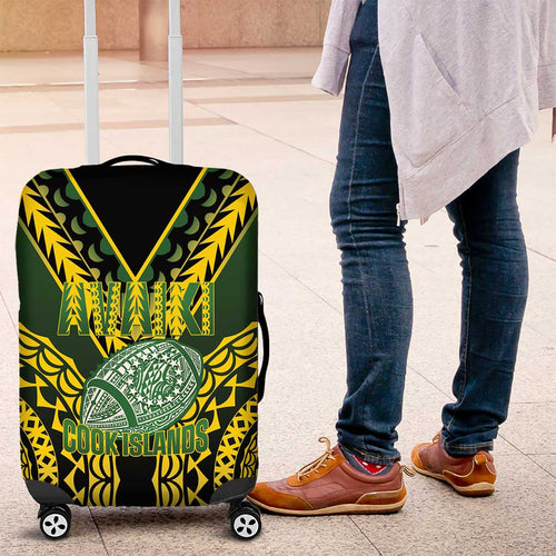 Avaiki Cook Islands Rugby Luggage Cover Kuki Airani Tatau Black - Aussie Hoodie