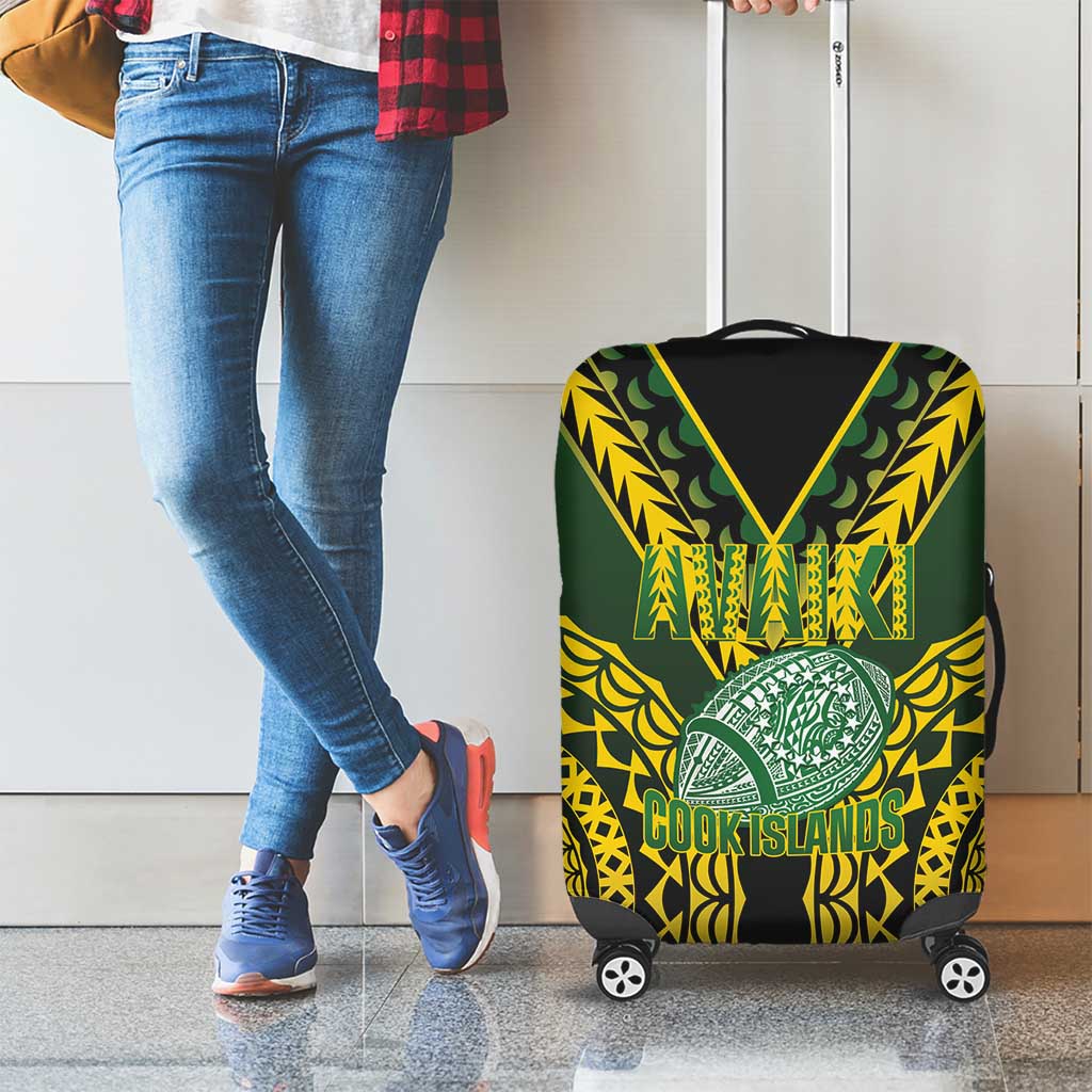 Avaiki Cook Islands Rugby Luggage Cover Kuki Airani Tatau Black - Aussie Hoodie