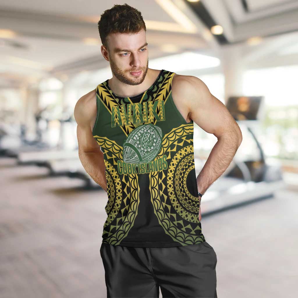 Custom Avaiki Cook Islands Rugby Men Tank Top Kuki Airani Tatau Black - Aussie Hoodie