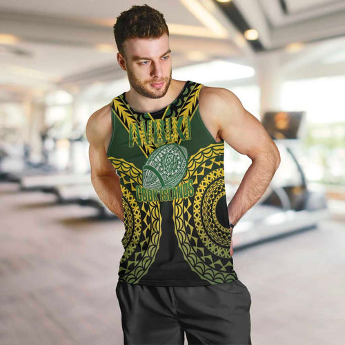 Custom Avaiki Cook Islands Rugby Men Tank Top Kuki Airani Tatau Black - Aussie Hoodie