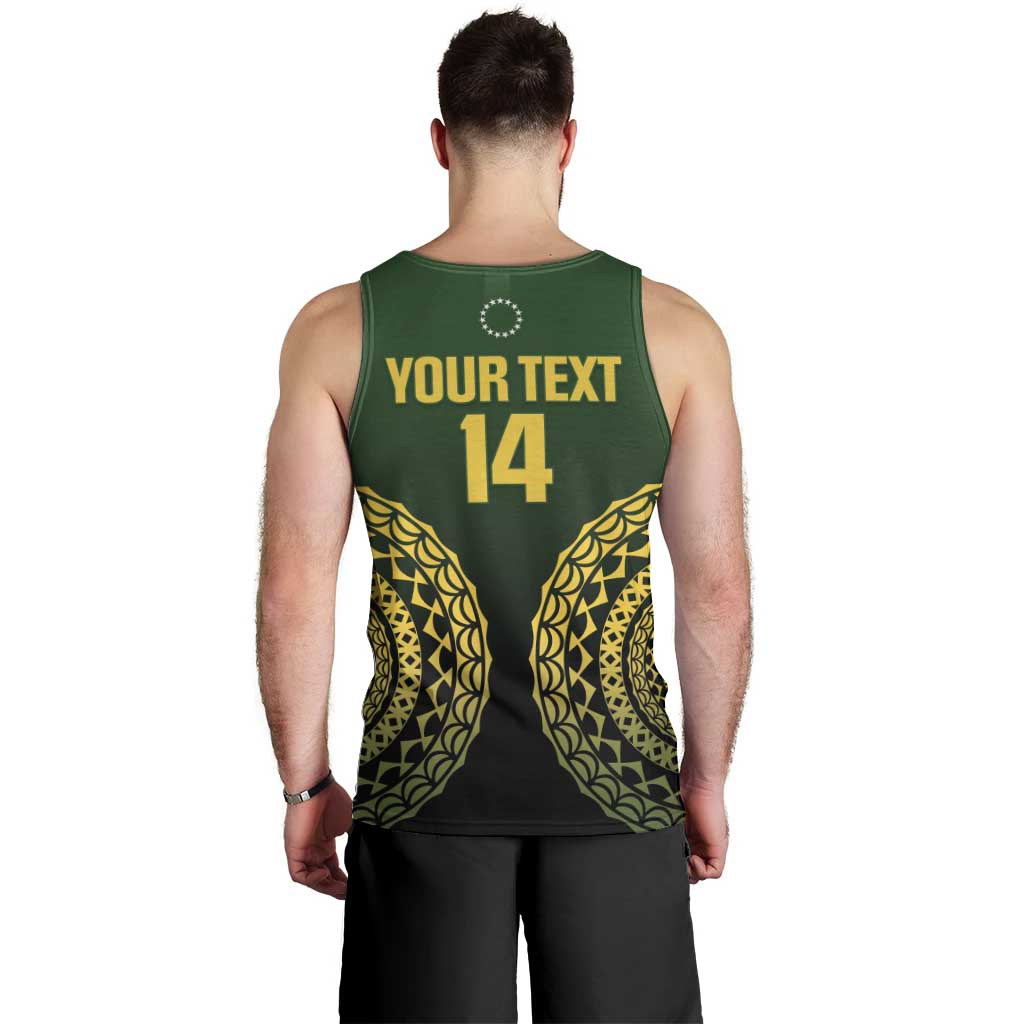 Custom Avaiki Cook Islands Rugby Men Tank Top Kuki Airani Tatau Black - Aussie Hoodie