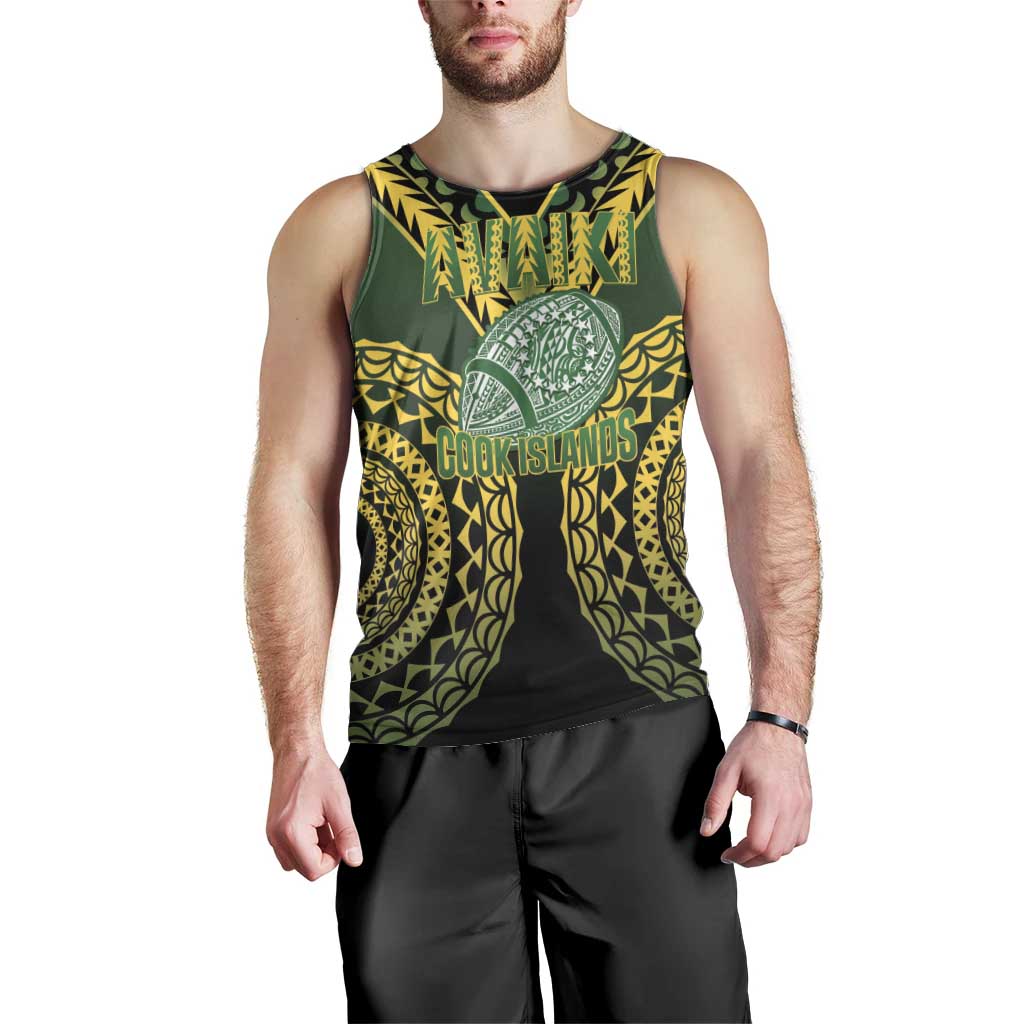 Custom Avaiki Cook Islands Rugby Men Tank Top Kuki Airani Tatau Black - Aussie Hoodie
