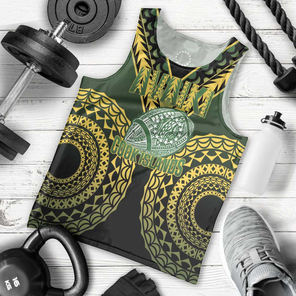 Custom Avaiki Cook Islands Rugby Men Tank Top Kuki Airani Tatau Black - Aussie Hoodie