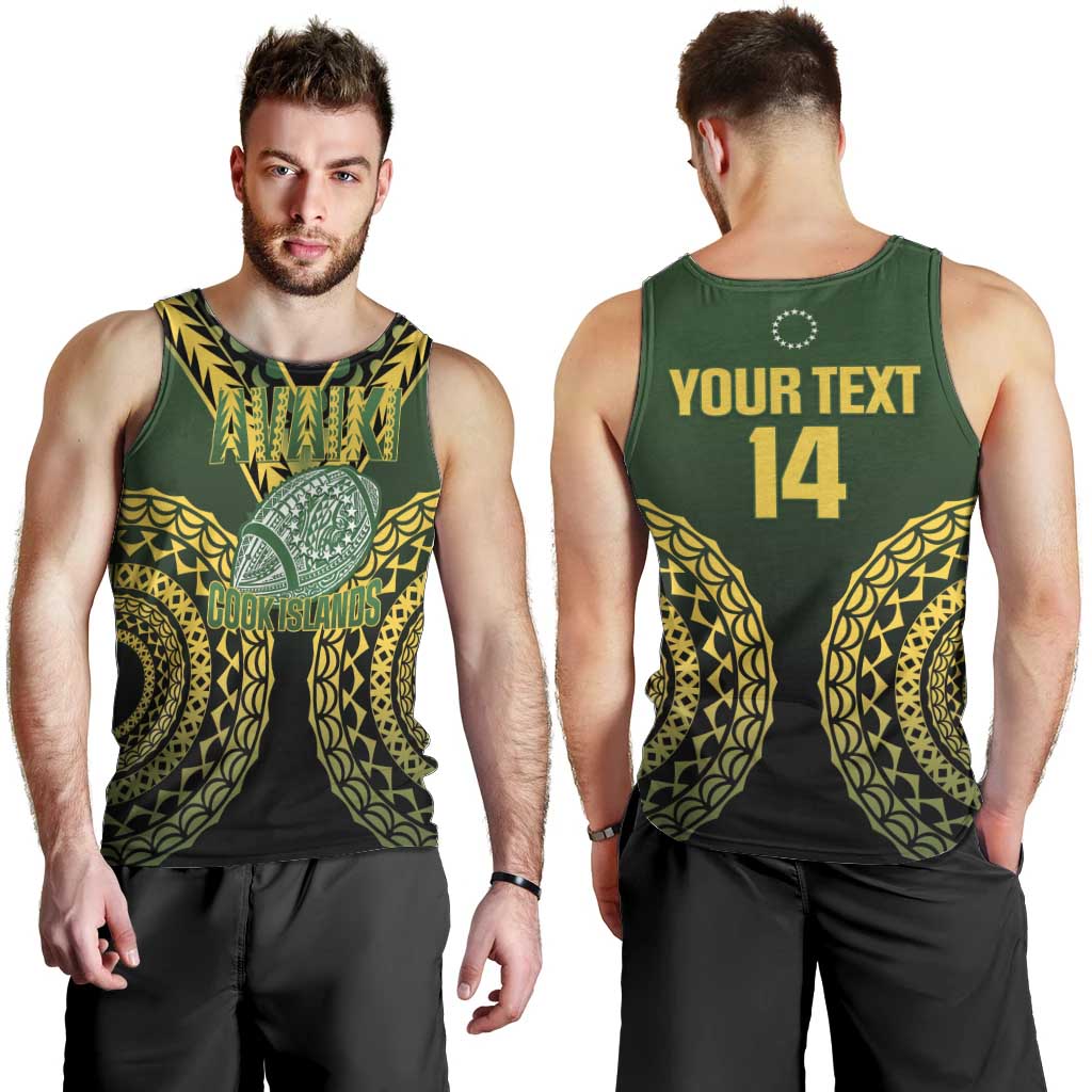 Custom Avaiki Cook Islands Rugby Men Tank Top Kuki Airani Tatau Black - Aussie Hoodie