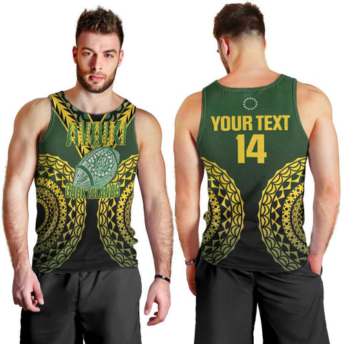 Custom Avaiki Cook Islands Rugby Men Tank Top Kuki Airani Tatau Black - Aussie Hoodie
