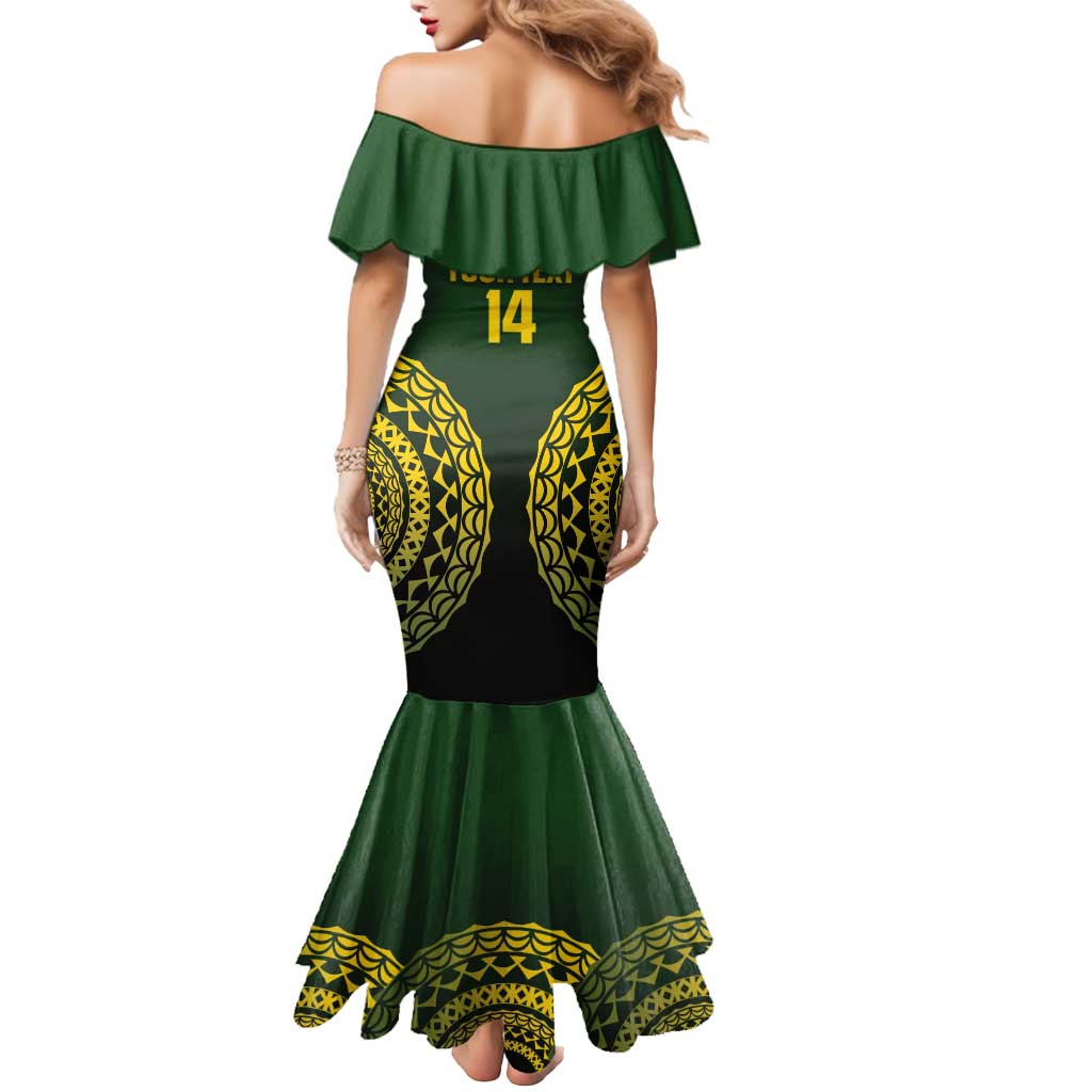 Custom Avaiki Cook Islands Rugby Mermaid Dress Kuki Airani Tatau Black - Aussie Hoodie
