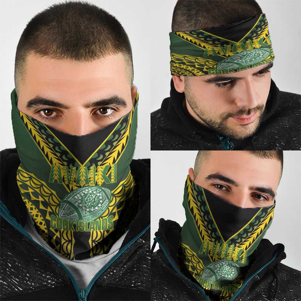 Avaiki Cook Islands Rugby Neck Gaiter Kuki Airani Tatau Black - Aussie Hoodie