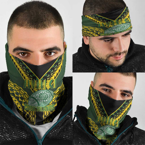 Avaiki Cook Islands Rugby Neck Gaiter Kuki Airani Tatau Black - Aussie Hoodie
