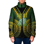 Custom Avaiki Cook Islands Rugby Padded Jacket Kuki Airani Tatau Black - Aussie Hoodie
