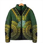 Custom Avaiki Cook Islands Rugby Padded Jacket Kuki Airani Tatau Black - Aussie Hoodie