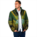 Custom Avaiki Cook Islands Rugby Padded Jacket Kuki Airani Tatau Black - Aussie Hoodie