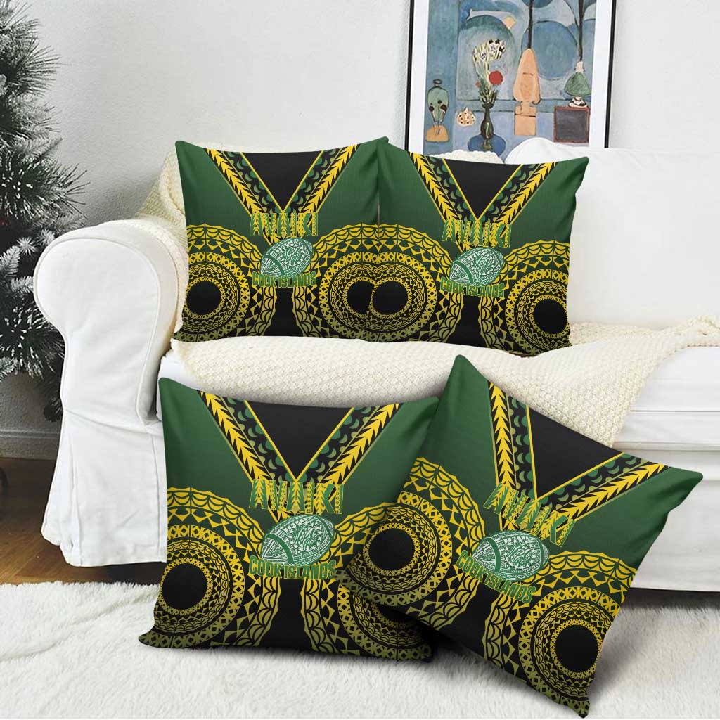 Avaiki Cook Islands Rugby Pillow Cover Kuki Airani Tatau Black - Aussie Hoodie