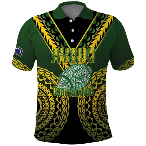 Custom Avaiki Cook Islands Rugby Polo Shirt Kuki Airani Tatau Black - Aussie Hoodie