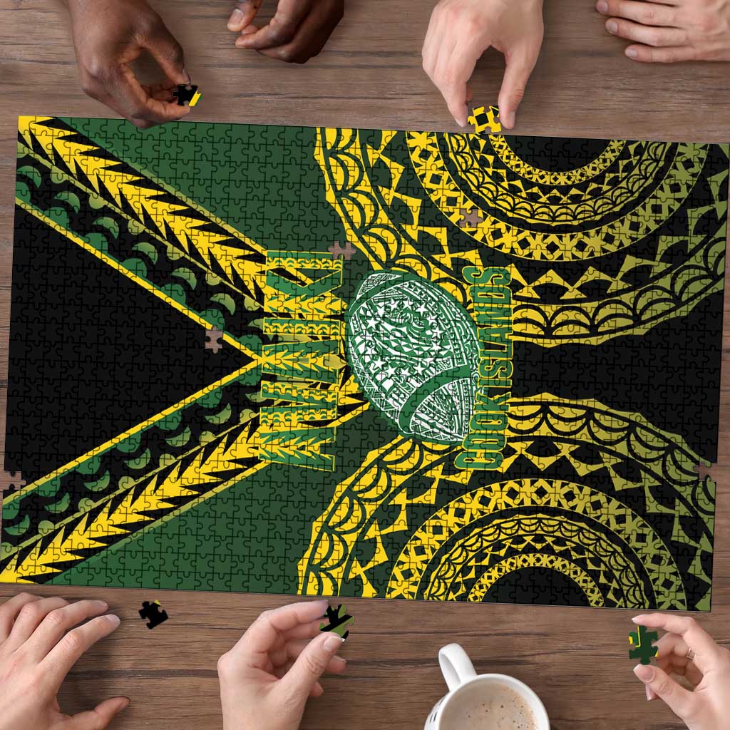 Avaiki Cook Islands Rugby Puzzle Kuki Airani Tatau Black - Aussie Hoodie