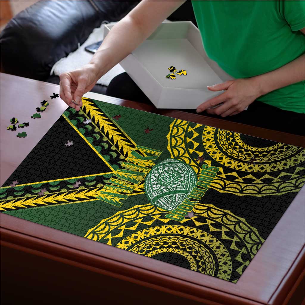 Avaiki Cook Islands Rugby Puzzle Kuki Airani Tatau Black - Aussie Hoodie