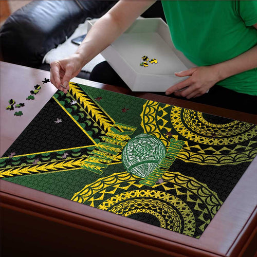 Avaiki Cook Islands Rugby Puzzle Kuki Airani Tatau Black - Aussie Hoodie