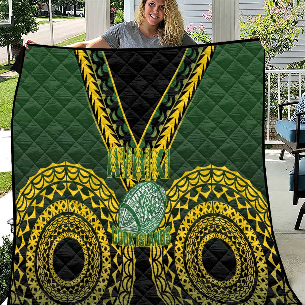 Avaiki Cook Islands Rugby Quilt Kuki Airani Tatau Black - Aussie Hoodie