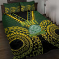 Avaiki Cook Islands Rugby Quilt Bed Set Kuki Airani Tatau Black - Aussie Hoodie