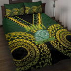 Avaiki Cook Islands Rugby Quilt Bed Set Kuki Airani Tatau Black - Aussie Hoodie