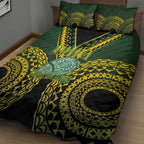 Avaiki Cook Islands Rugby Quilt Bed Set Kuki Airani Tatau Black - Aussie Hoodie