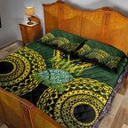 Avaiki Cook Islands Rugby Quilt Bed Set Kuki Airani Tatau Black - Aussie Hoodie