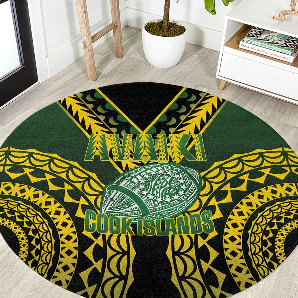 Avaiki Cook Islands Rugby Round Carpet Kuki Airani Tatau Black - Aussie Hoodie