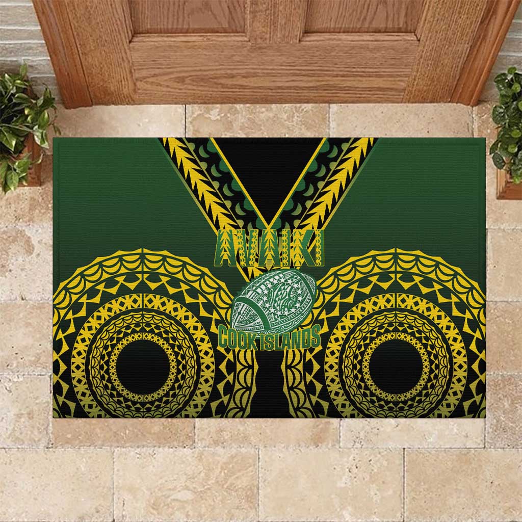Avaiki Cook Islands Rugby Rubber Doormat Kuki Airani Tatau Black - Aussie Hoodie