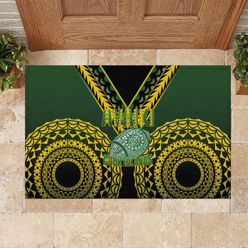 Avaiki Cook Islands Rugby Rubber Doormat Kuki Airani Tatau Black - Aussie Hoodie