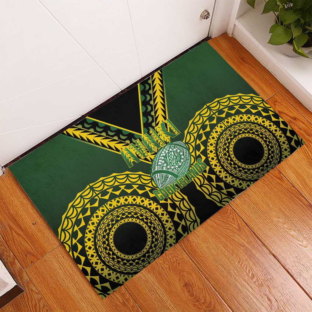 Avaiki Cook Islands Rugby Rubber Doormat Kuki Airani Tatau Black - Aussie Hoodie