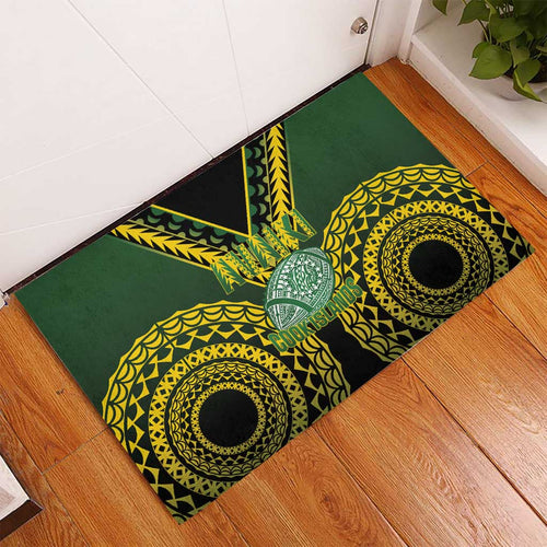 Avaiki Cook Islands Rugby Rubber Doormat Kuki Airani Tatau Black - Aussie Hoodie