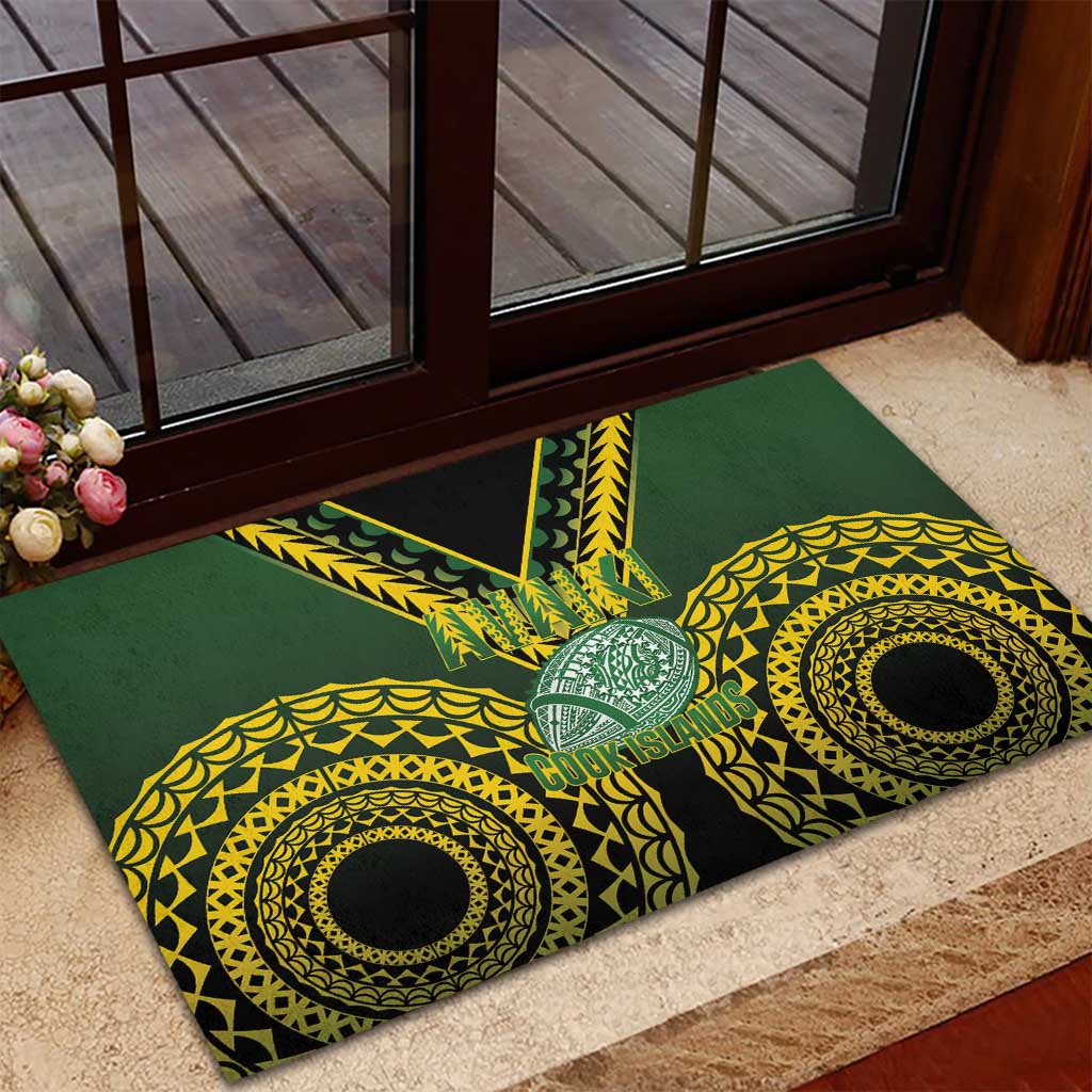 Avaiki Cook Islands Rugby Rubber Doormat Kuki Airani Tatau Black - Aussie Hoodie