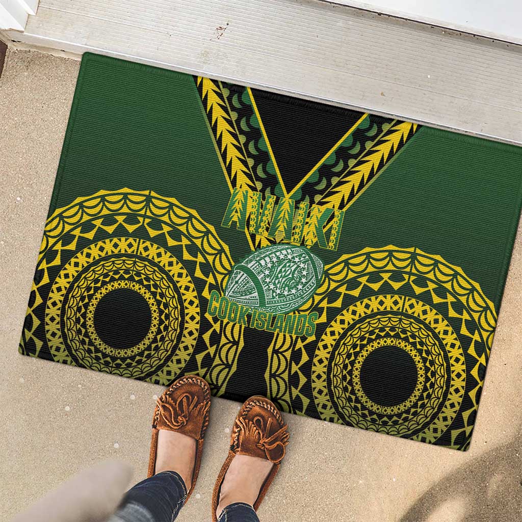 Avaiki Cook Islands Rugby Rubber Doormat Kuki Airani Tatau Black - Aussie Hoodie