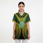 Custom Avaiki Cook Islands Rugby Scrub Top Kuki Airani Tatau Black - Aussie Hoodie