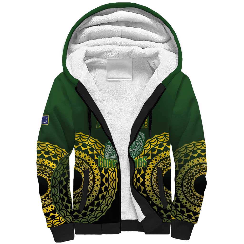 Custom Avaiki Cook Islands Rugby Sherpa Hoodie Kuki Airani Tatau Black - Aussie Hoodie