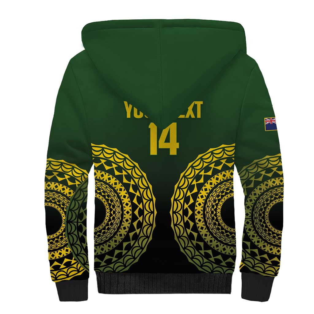 Custom Avaiki Cook Islands Rugby Sherpa Hoodie Kuki Airani Tatau Black - Aussie Hoodie