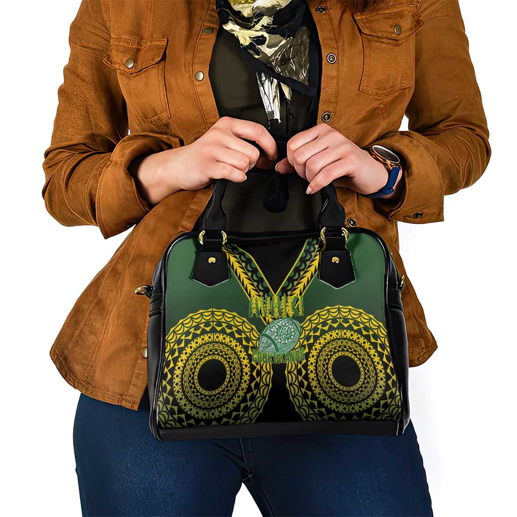 Avaiki Cook Islands Rugby Shoulder Handbag Kuki Airani Tatau Black - Aussie Hoodie
