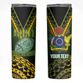 Custom Avaiki Cook Islands Rugby Skinny Tumbler Kuki Airani Tatau Black - Aussie Hoodie