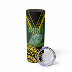 Custom Avaiki Cook Islands Rugby Skinny Tumbler Kuki Airani Tatau Black - Aussie Hoodie