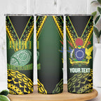 Custom Avaiki Cook Islands Rugby Skinny Tumbler Kuki Airani Tatau Black - Aussie Hoodie