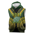 Custom Avaiki Cook Islands Rugby Sleeveless Hoodie Kuki Airani Tatau Black - Aussie Hoodie