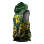 Custom Avaiki Cook Islands Rugby Sleeveless Hoodie Kuki Airani Tatau Black - Aussie Hoodie