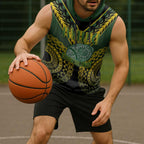 Custom Avaiki Cook Islands Rugby Sleeveless Hoodie Kuki Airani Tatau Black - Aussie Hoodie
