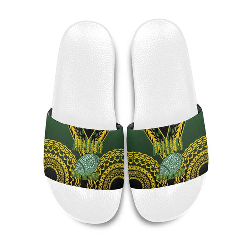Avaiki Cook Islands Rugby Slide Sandals Kuki Airani Tatau Black - Aussie Hoodie