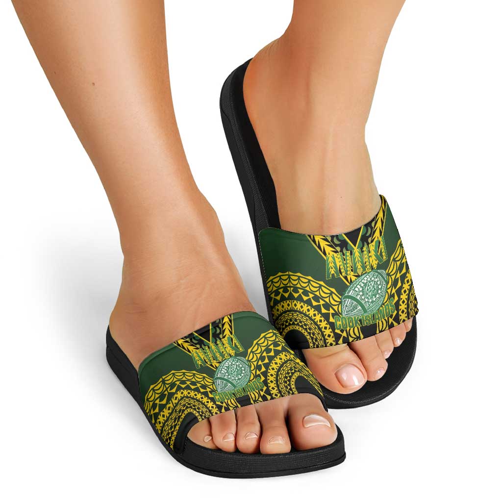 Avaiki Cook Islands Rugby Slide Sandals Kuki Airani Tatau Black - Aussie Hoodie
