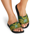 Avaiki Cook Islands Rugby Slide Sandals Kuki Airani Tatau Black - Aussie Hoodie