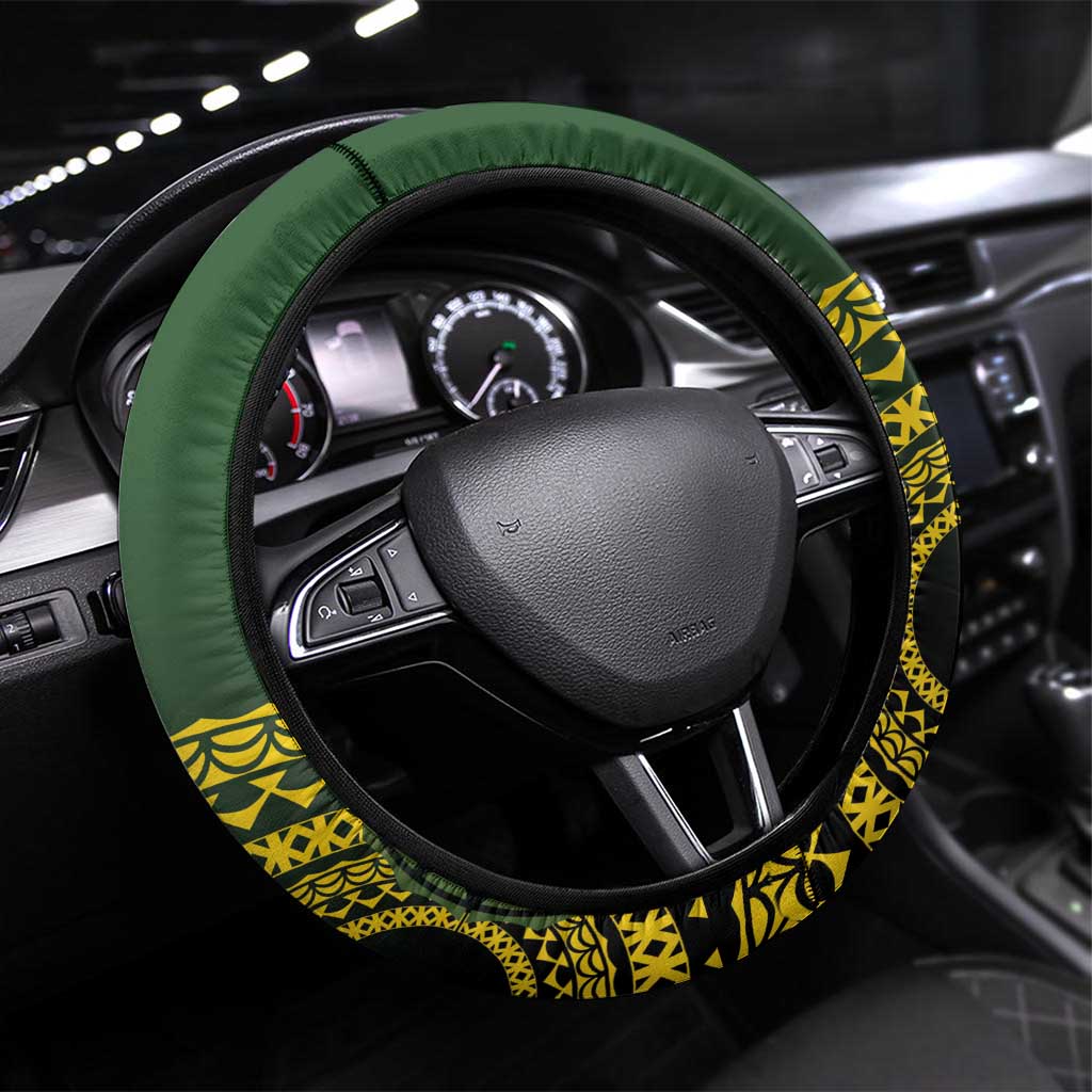 Avaiki Cook Islands Rugby Steering Wheel Cover Kuki Airani Tatau Black - Aussie Hoodie