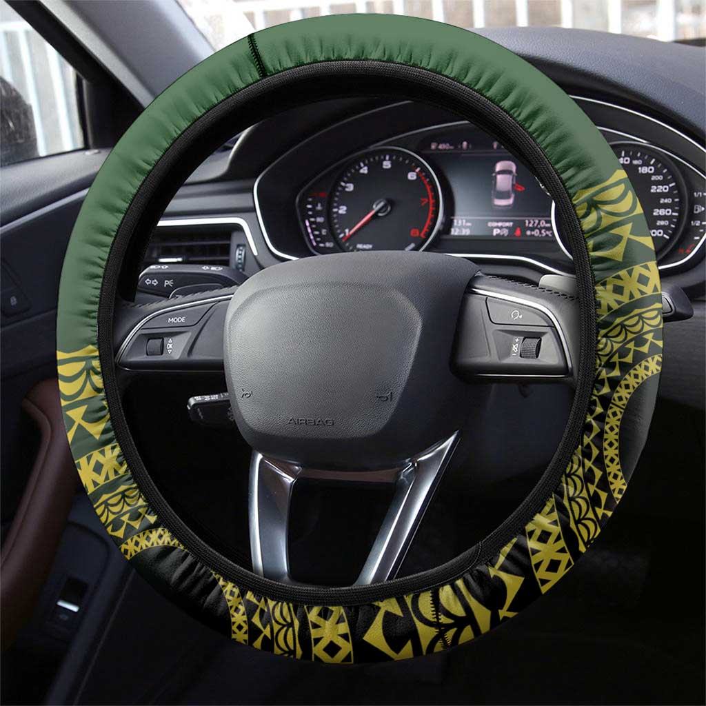 Avaiki Cook Islands Rugby Steering Wheel Cover Kuki Airani Tatau Black - Aussie Hoodie